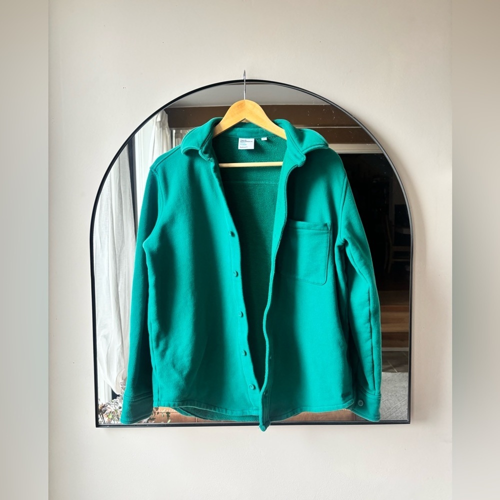 TNA | cozy sweat fleece * in emerald boyfriend fit | size small - Picture 6 of 6